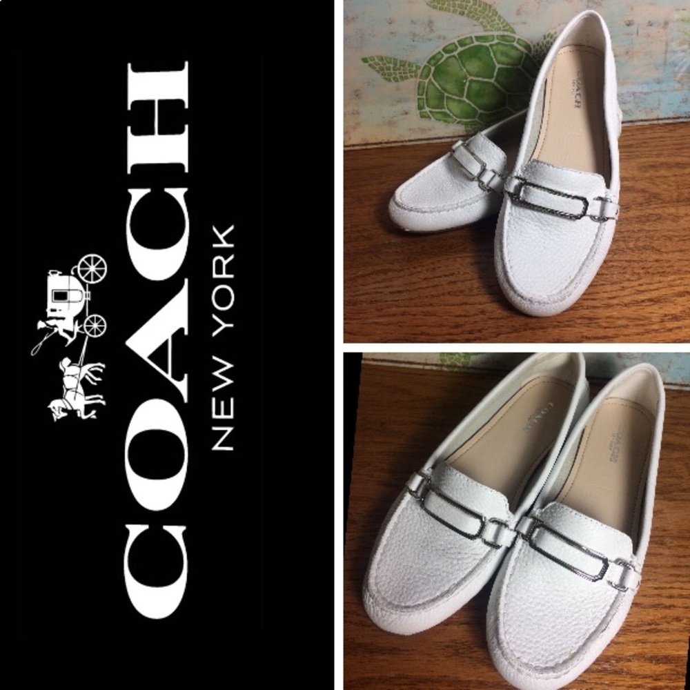 Coach shoes white loafers NWOT! Size 5.5